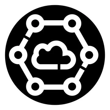 Cloud computing network infrastructure and data connectivity icon Stock Illustration