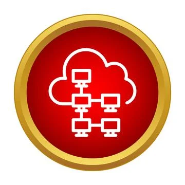 Cloud computing network infrastructure icon depicting data connectivity Stock Illustration