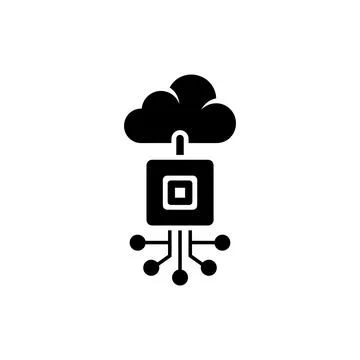 Cloud Computing Network Processing Icon 스톡 일러스트