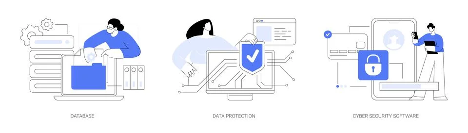 Cloud computing network safety abstract concept vector illustrations. イラスト素材