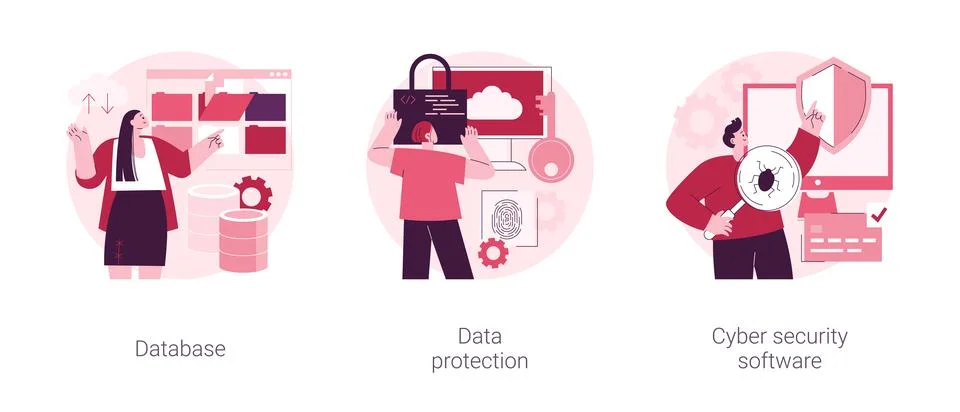 Cloud computing network safety abstract concept vector illustrations. イラスト素材