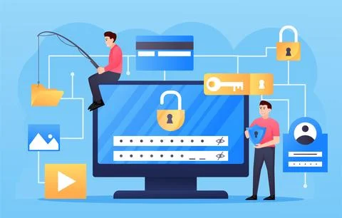 Cloud computing network safety concept. Stock Illustration