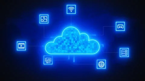 Cloud Computing Network With Secure Network Connectivity Illustration