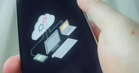 Cloud computing network settings, presentation Stock Footage 313443741