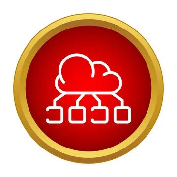 Cloud computing network system connecting multiple servers イラスト素材