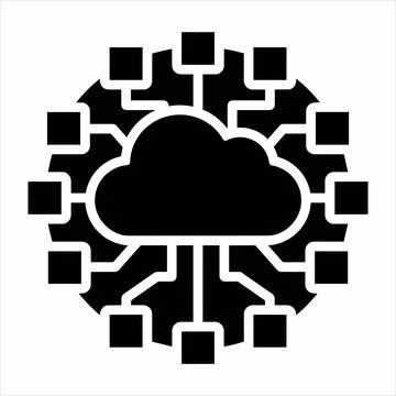 Cloud computing network topology icon 8K ultra quality image ratio with top.. Stockillustratie