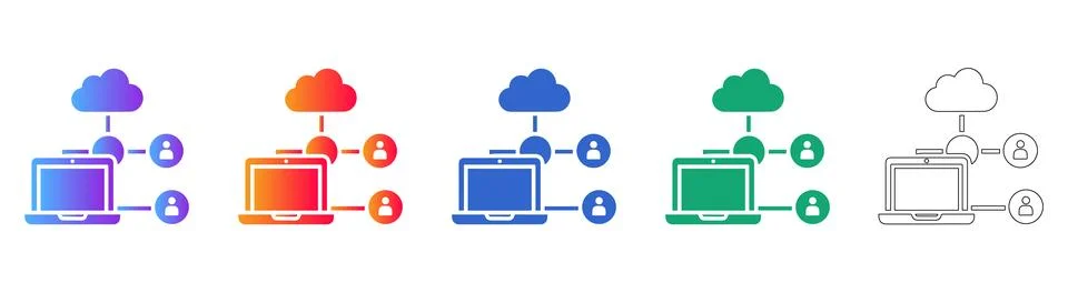 Cloud Computing Network User Illustration 库存插图