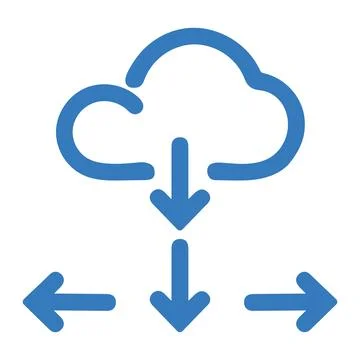 Cloud, computing, networking blue icon 스톡 일러스트