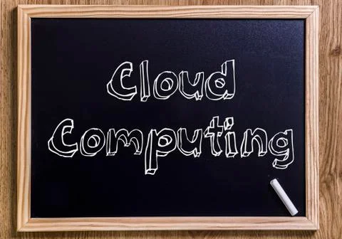 Cloud Computing - New chalkboard with 3D outlined text Stock Photos