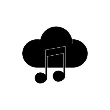 Cloud computing note musical melody sound music silhouette style icon Illustrazione stock