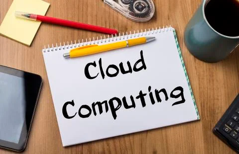 Cloud Computing - Note Pad With Text Foto stock