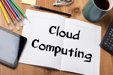 Cloud Computing - Note Pad With Text Foto stock