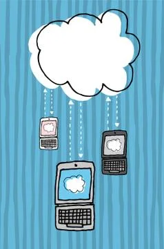 Cloud computing / notebooks and netbooks Stock Illustration