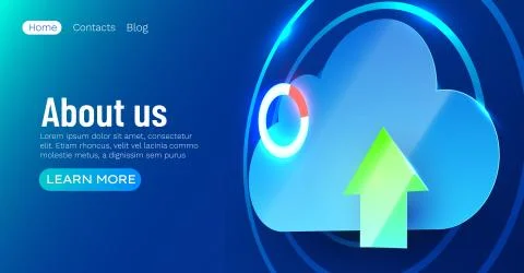 Cloud computing online storage. Big data information future modern internet Illustrazione stock