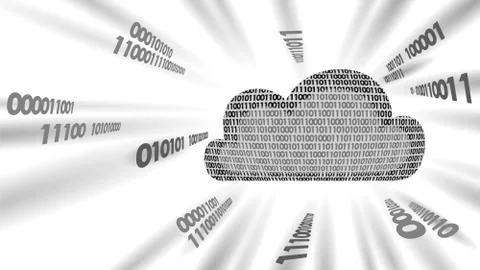 Cloud computing online storage binary code numbers. Big data information futu Stock Illustration