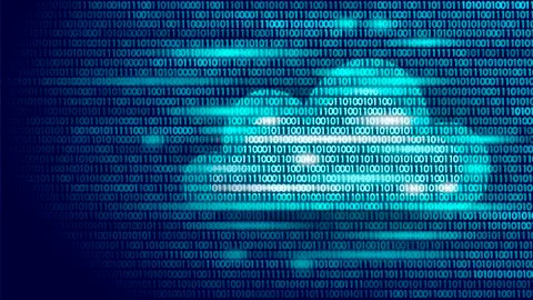 Cloud computing online storage binary code numbers. Big data information futu Stock Illustration