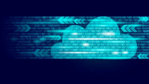 Cloud computing online storage binary code numbers. Big data information future Stock Illustration