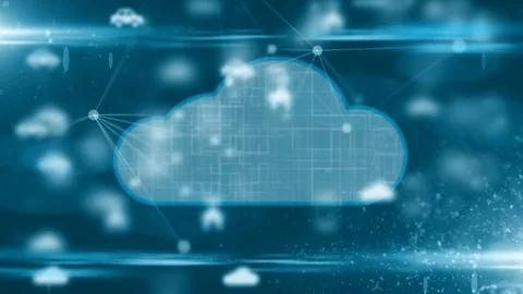 Cloud computing online storage for fintech IOT computer network connectivity Stock Footage 80408792