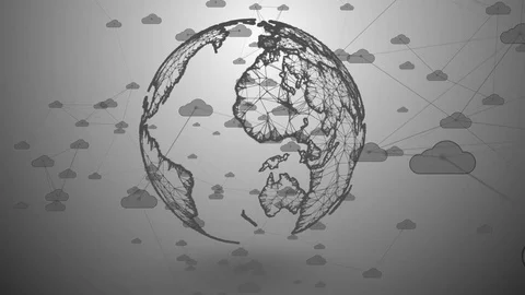 Cloud computing online storage for fintech IOT computer network connectivity Stock Footage 81007303