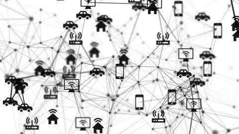 Cloud computing online storage for fintech IOT computer network connectivity Stock Illustration