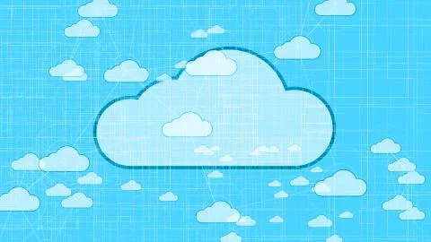 Cloud computing online storage for fintech IOT computer network connectivity Stock Illustration