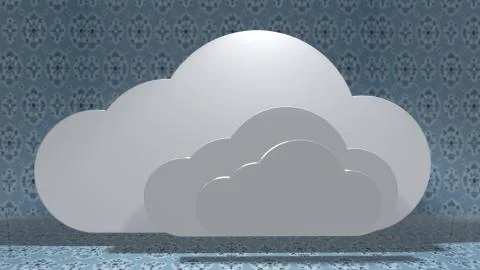 Cloud computing online storage for fintech IOT computer network connectivity for Stock Illustration