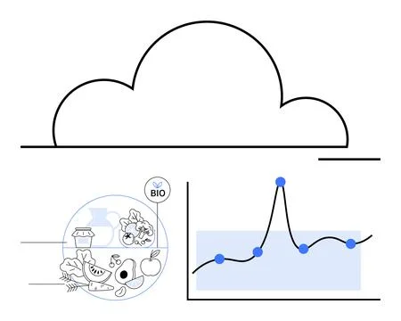 Cloud Computing in Organic Food Analytics The Intersection of Technology and Stock Illustration