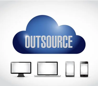 Cloud computing outsource network イラスト素材