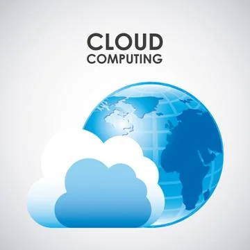 Cloud computing over background vector illustration Stock Illustration