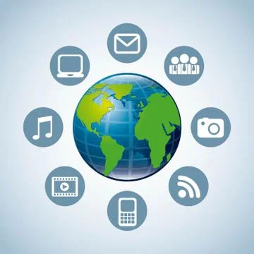 Cloud computing over background vector illustration 스톡 일러스트