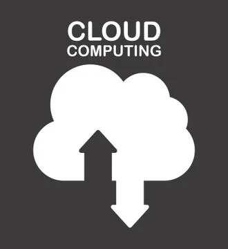 Cloud computing over black background vector illustration 스톡 일러스트