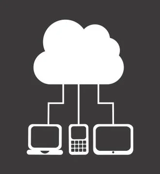 Cloud computing over black background vector illustration Stock Illustration