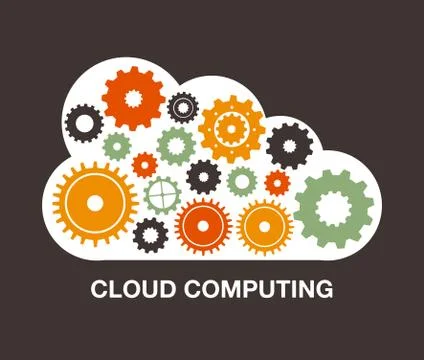 Cloud computing over black   background vector illustration Stock Illustration