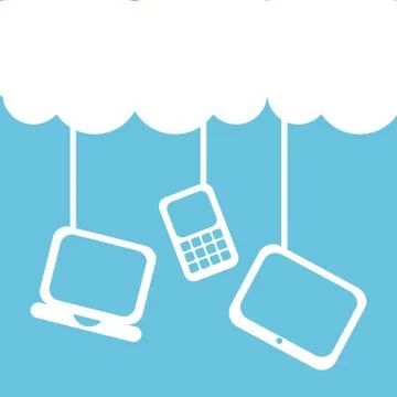 Cloud computing over blue background vector illustration 스톡 일러스트