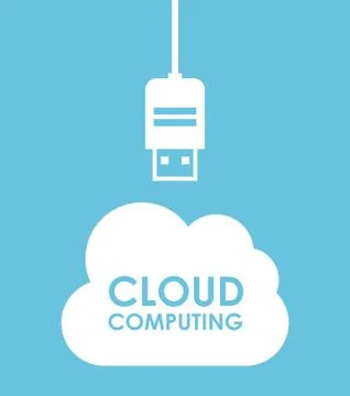 Cloud computing over blue background vector illustration Illustrazione stock