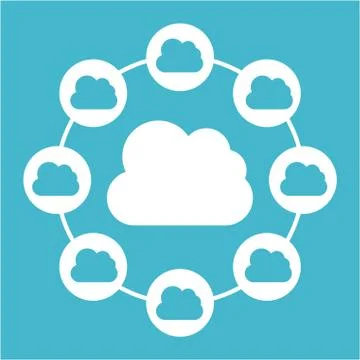 Cloud computing over blue background vector illustration 스톡 일러스트