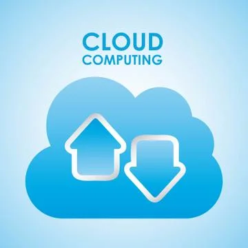 Cloud computing over blue background vector illustration Illustrazione stock