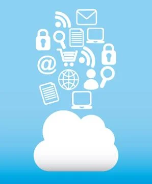 Cloud computing over blue background vector illustration Stock Illustration