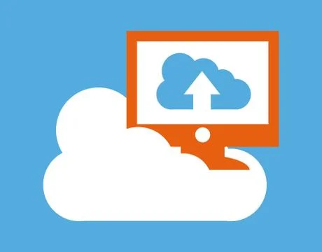 Cloud computing over  blue  background vector illustration イラスト素材