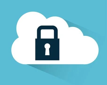 Cloud computing over blue   background vector illustration Stock Illustration