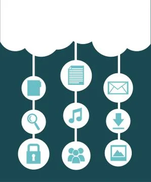 Cloud computing over blue   background vector illustration Stockillustratie