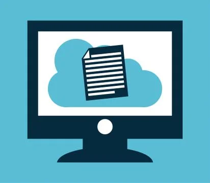 Cloud computing over  blue  background vector illustration Stock Illustration
