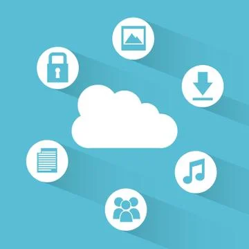 Cloud computing over  blue background vector illustration 스톡 일러스트