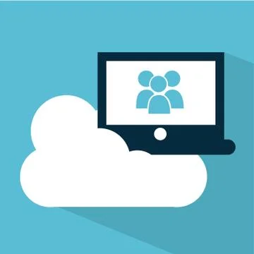 Cloud computing over blue  background vector illustration Stock Illustration
