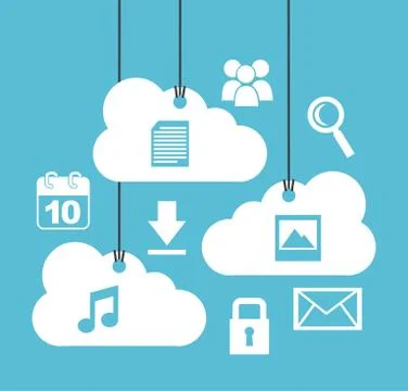 Cloud computing over  blue background vector illustration Stock Illustration
