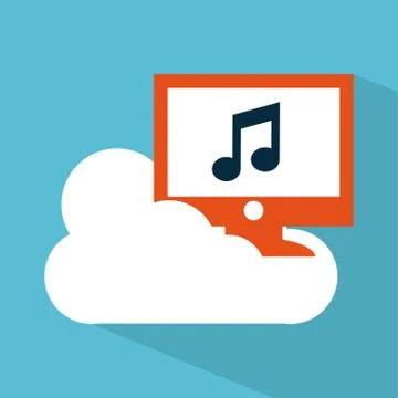Cloud computing over blue  background vector illustration イラスト素材