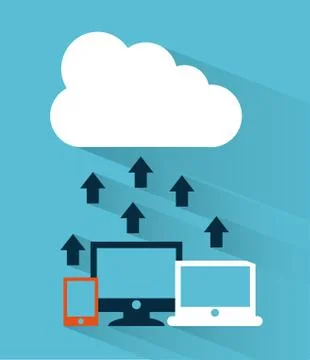 Cloud computing over  blue background vector illustration 스톡 일러스트