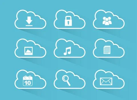 Cloud computing over blue  background vector illustration Stockillustratie