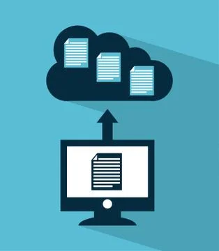 Cloud computing over  blue background vector illustration 스톡 일러스트