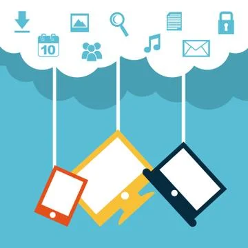 Cloud computing over  blue background vector illustration Illustrazione stock